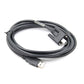 Black USB cable with molded connectors for diagnostic tool, coiled