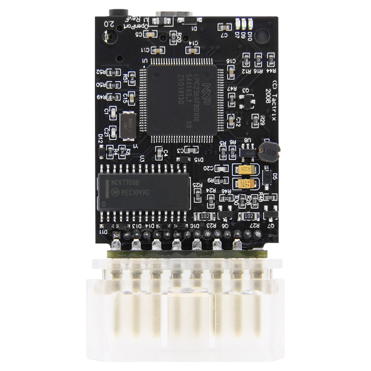 Openport OBD2 ECU flash module circuit board with gold pin connector