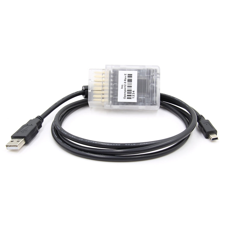 OBD2 ECU flash scanner module with USB cable and molded strain relief