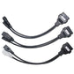 OBD2 multi-connector cable set with multiple adapter plugs, black