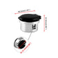 Chrome retainer with black cap, front slot visible; compact size