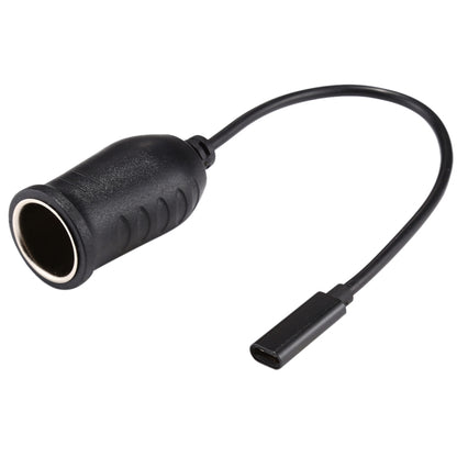 Black cigarette lighter Type-C connector cable with USB-C port and 12V plug
