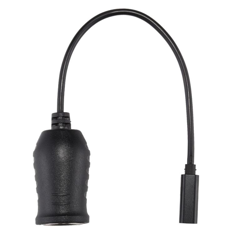 Black cigarette lighter Type-C connector cable with protective end and USB-C plug