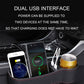 Black PU leather seat organizer tray with dual USB charging ports and cup holder