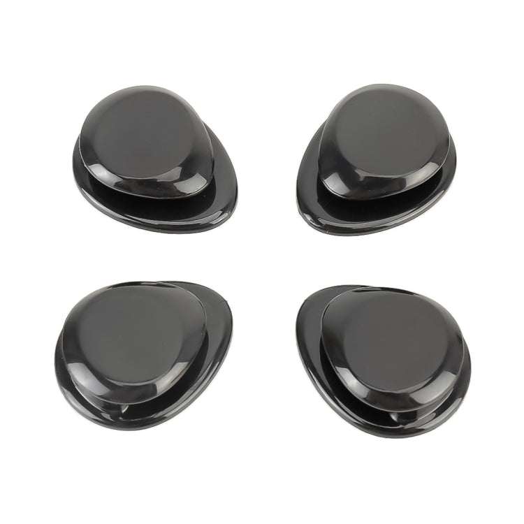 Set of 4 glossy black car mini bag hanger hooks with round disc heads