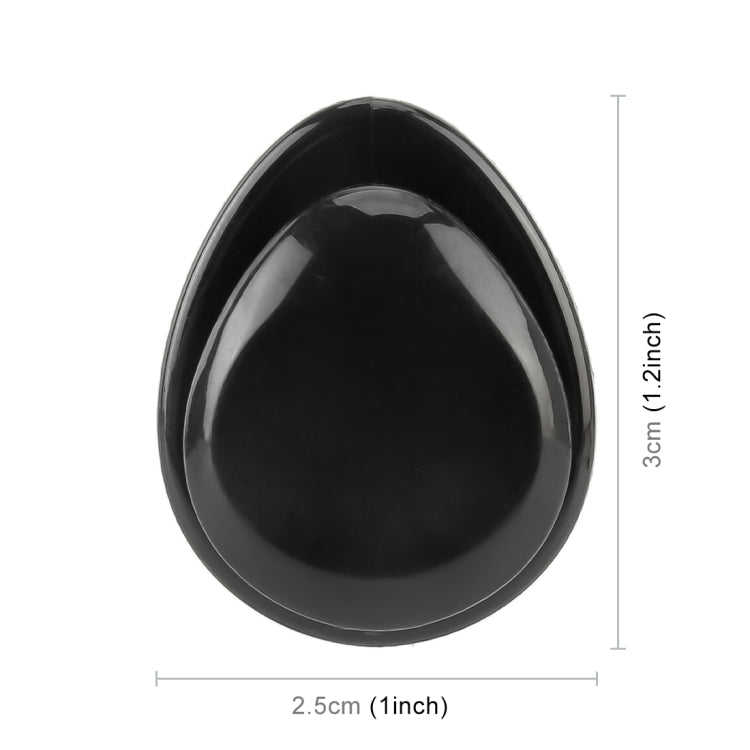 Glossy black car mini bag hanger hook, teardrop-shaped with 2.5 cm base