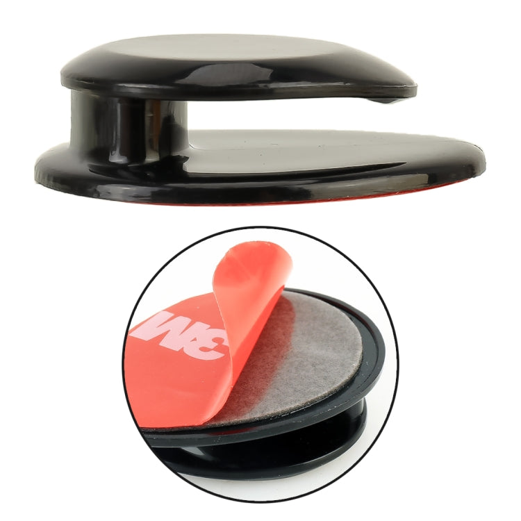 Glossy black car mini bag hanger hook with orange protective pad detail