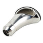 Chrome gear shift knob with black leather cover and hollow threaded base