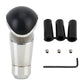Gear shift knob kit: black leather top, chrome base, rubber sleeves, bolts, hex key
