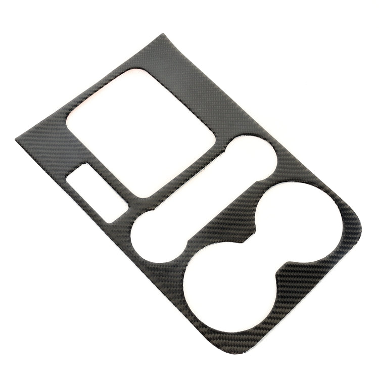 Carbon fiber gearshift panel frame sticker, black weave texture with large opening