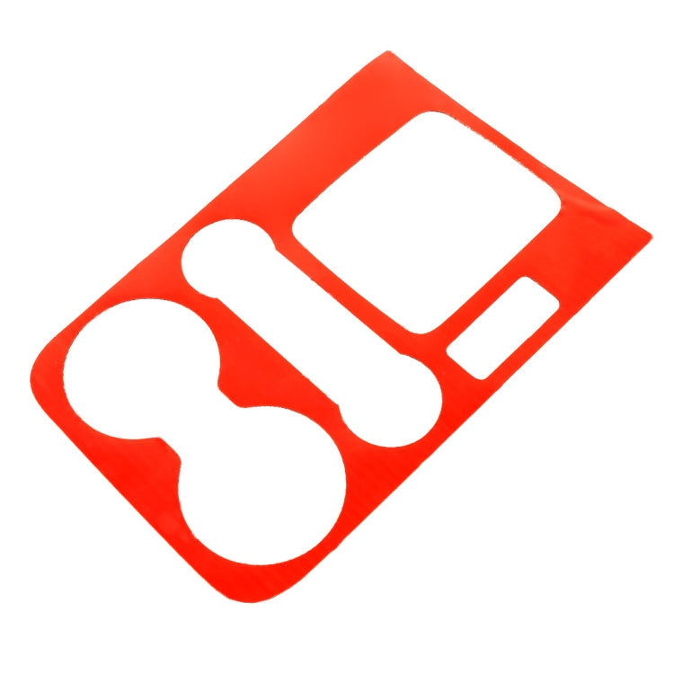 Gearshift panel sticker backing in red with cutout outlines