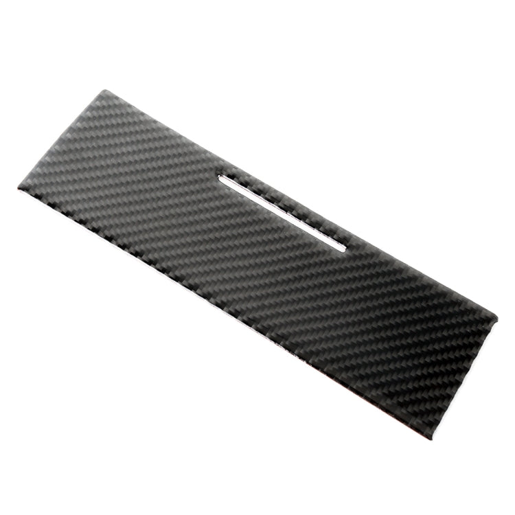 Carbon fiber trim sticker for cigarette lighter panel, dark gray woven strip with slot