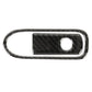 Carbon fiber-pattern oval switch bezel with raised dark edge and circular switch opening