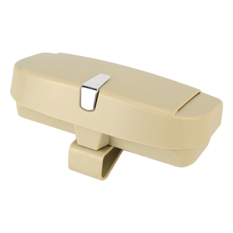 Beige sunglasses case with snap lid and card slot