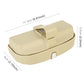 Beige car sunglasses case with card slot, side view