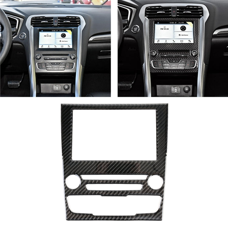 Carbon fiber central control panel decorative sticker, applied over console screen area