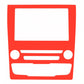 Central control panel sticker template with cutouts on red backing