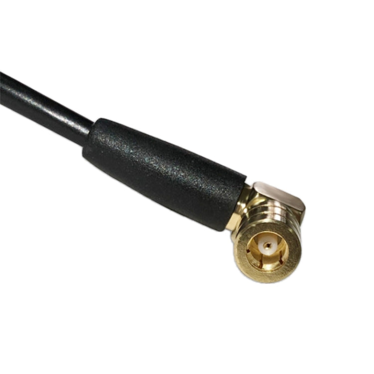 Black coax antenna cable with gold F-style connector end