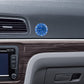 Blue round quartz car watch mounted on a dashboard