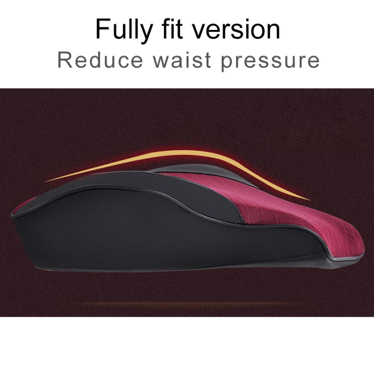 Black-and-red car lumbar support pillow, low-profile curved shape for back support