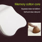 White memory-foam core of lumbar support pillow, smooth molded shape detail