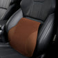 Car lumbar pillow in coffee brown with breathable mesh grid front