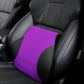 Car lumbar pillow in purple with breathable mesh grid front