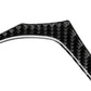 Black carbon-fiber steering wheel trim strip with glossy woven texture