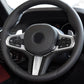 Installed steering wheel lower panel carbon-fiber trim on steering spokes
