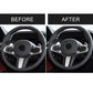 Steering wheel with carbon-fiber lower panel decorative trim