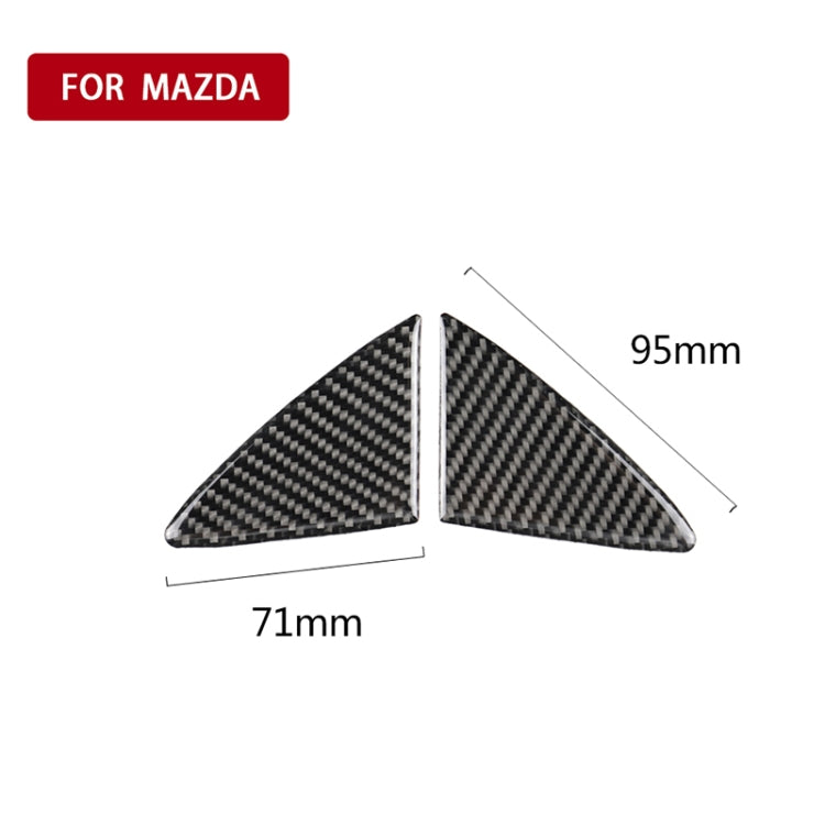 Carbon fiber triangular bumper stickers, 71mm x 95mm (set of 2)