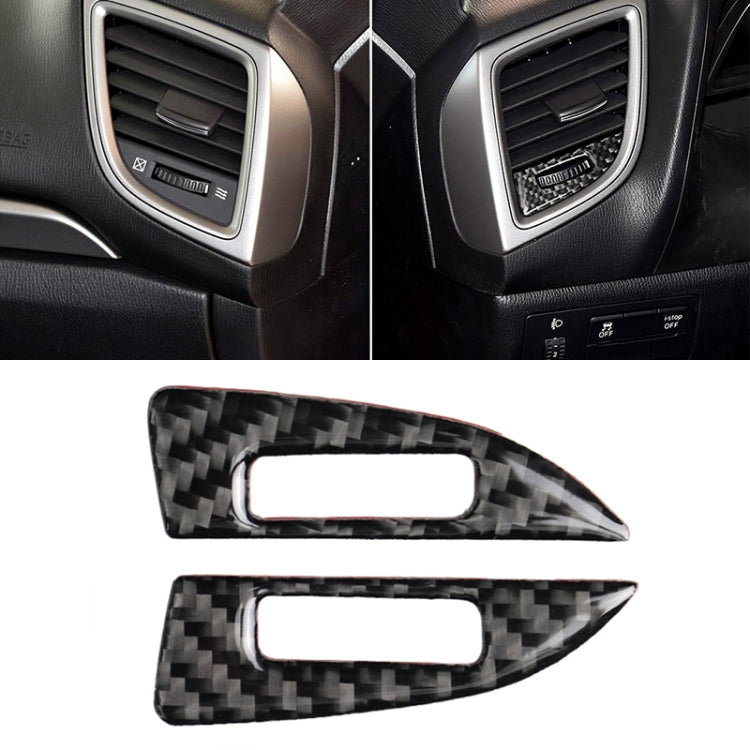 Carbon fiber air vent trim frame insert with chrome-look outline for car dashboard vents