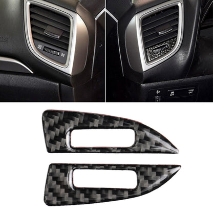 Carbon fiber air vent trim frame insert with chrome-look outline for car dashboard vents