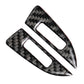 Set of two carbon fiber air vent adjustment trim inserts with rectangular cutouts