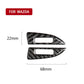 Carbon fiber vent trim inserts shown with 22mm and 68mm size dimensions