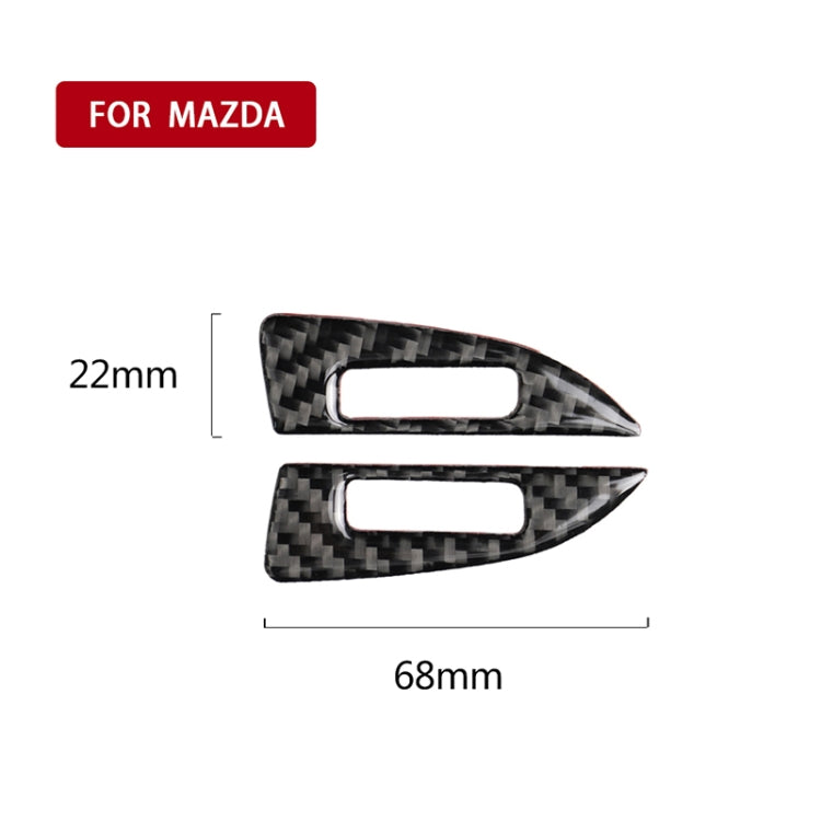 Carbon fiber vent trim inserts shown with 22mm and 68mm size dimensions