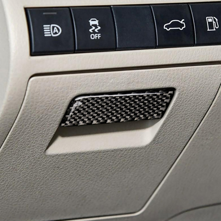 Carbon fiber storage handle trim sticker fitted in dashboard recess