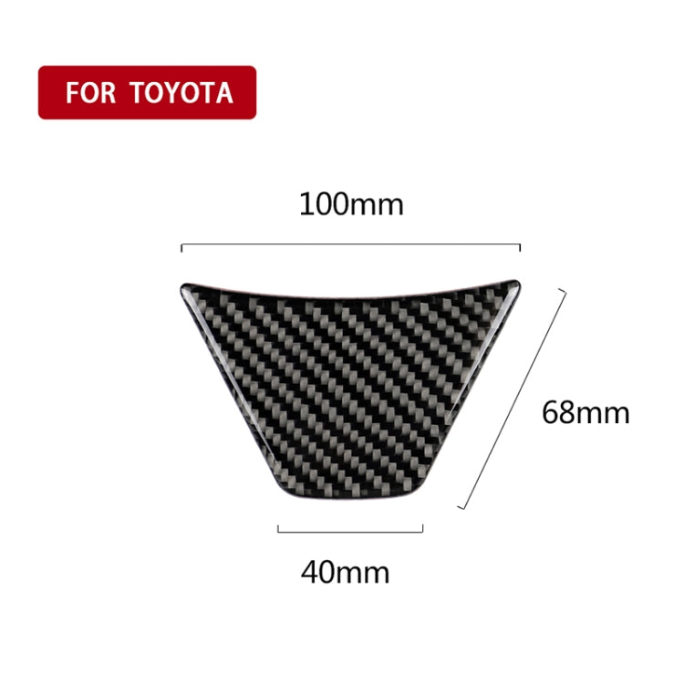 Triangular carbon fiber steering wheel sticker size diagram with 100mm and 68mm