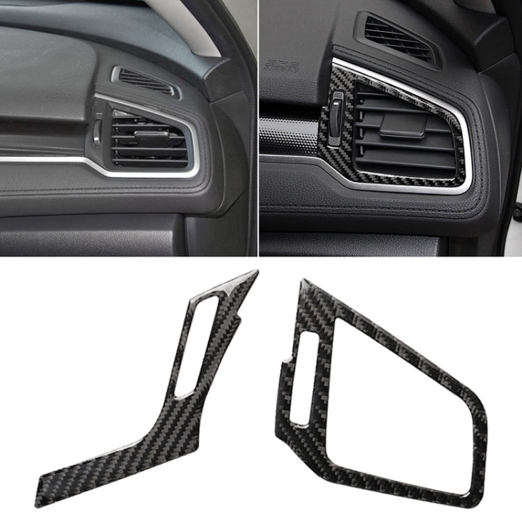 Car carbon fiber air vent trim sticker set, textured weave surround for left and right