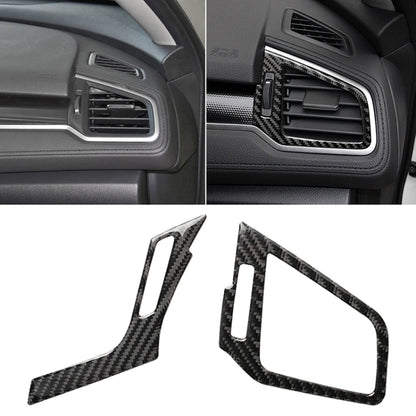 Car carbon fiber air vent trim sticker set, textured weave surround for left and right