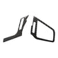 Set of carbon fiber air vent trim stickers, two matching pieces with textured weave