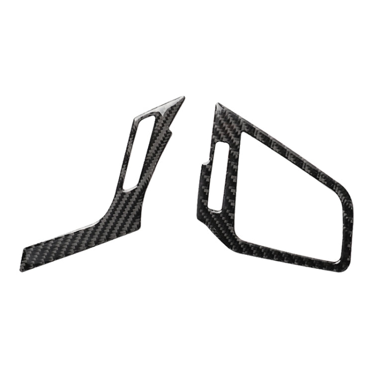 Set of carbon fiber air vent trim stickers, two matching pieces with textured weave