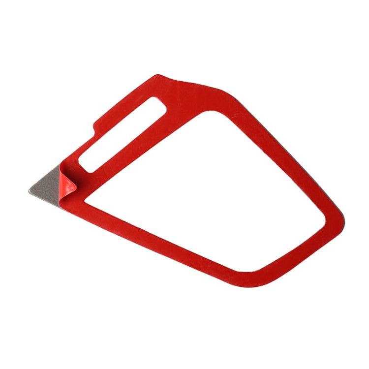 Red air vent trim sticker fitting template, cutout frame shape
