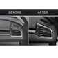 Air vent trim sticker comparison, before and after carbon fiber surround