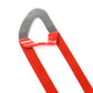 Gray adhesive backing with red protective strip for curved carbon-fiber trim