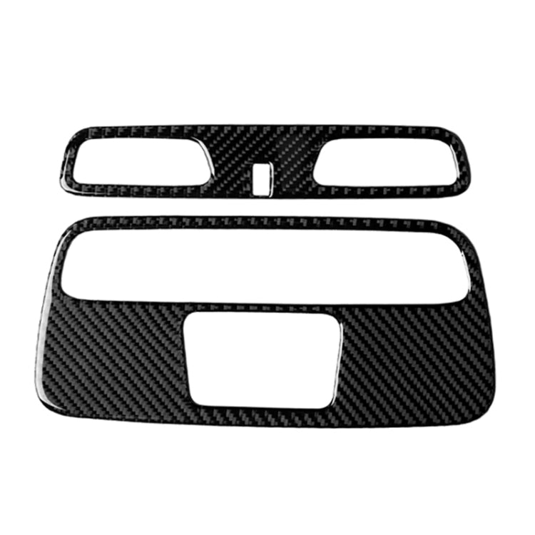 Black carbon-fiber dome light panel sticker with two oval cutouts