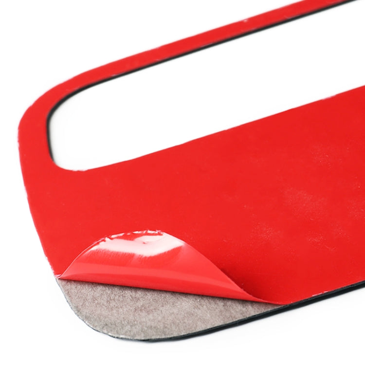 Red-backed black carbon-fiber dome light panel sticker with curved edge