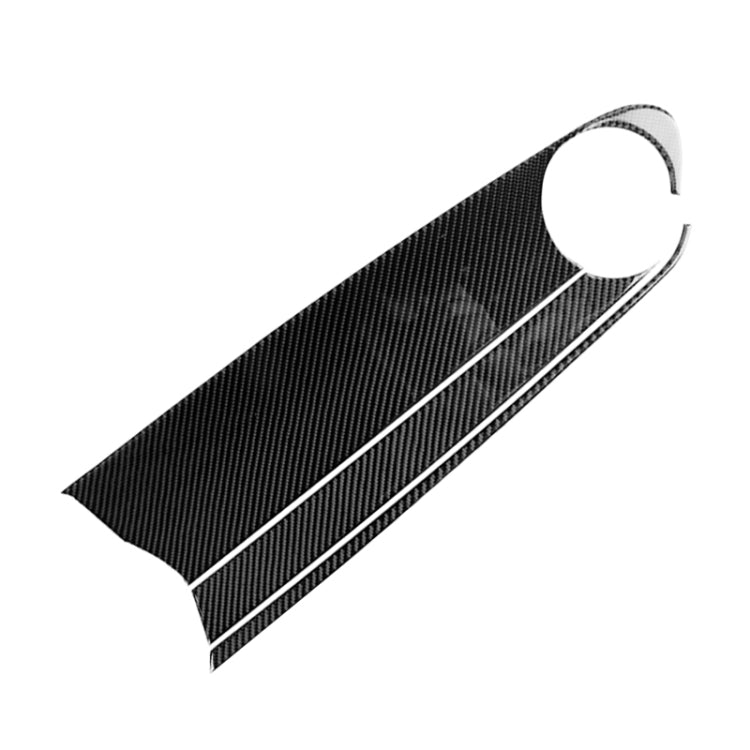 Black carbon fiber center control panel overlay sticker with round vent cutout