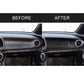 Before and after view of black carbon fiber front passenger central control panel trim