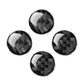 Four round carbon-fiber style air outlet stickers with woven black and gray pattern